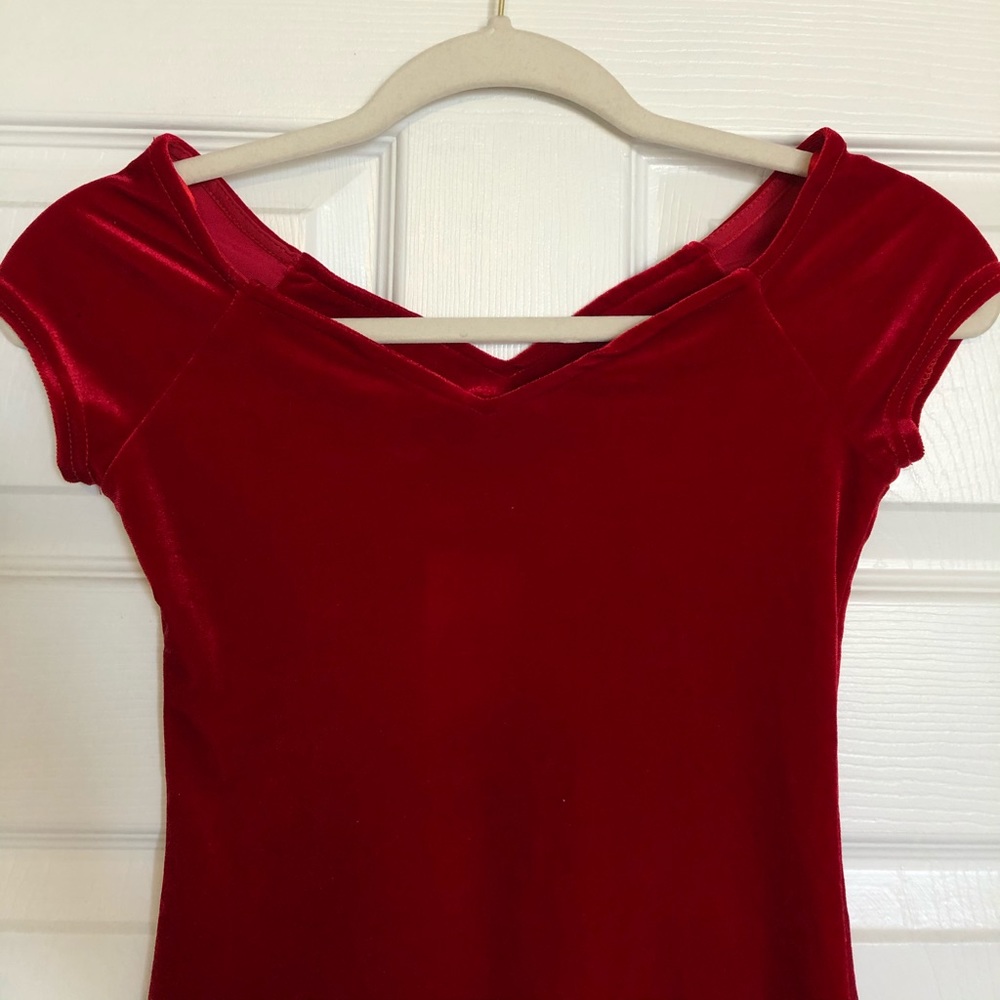 Topshop UK V Neck Velvet Cocktail Dress US 2